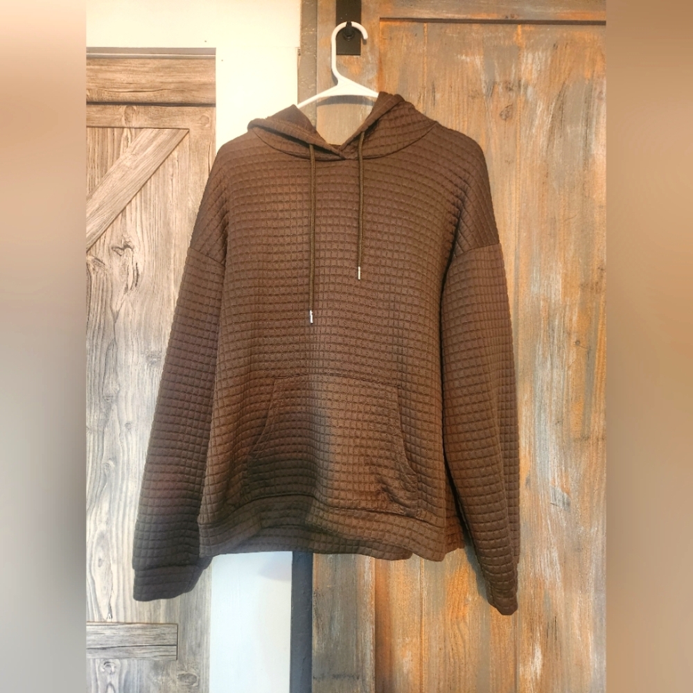Olive Textured Hoodie